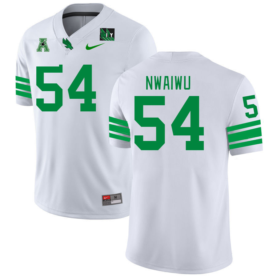 Men #54 Febechi Nwaiwu North Texas Mean Green 2023 College Football Jerseys Stitched-White